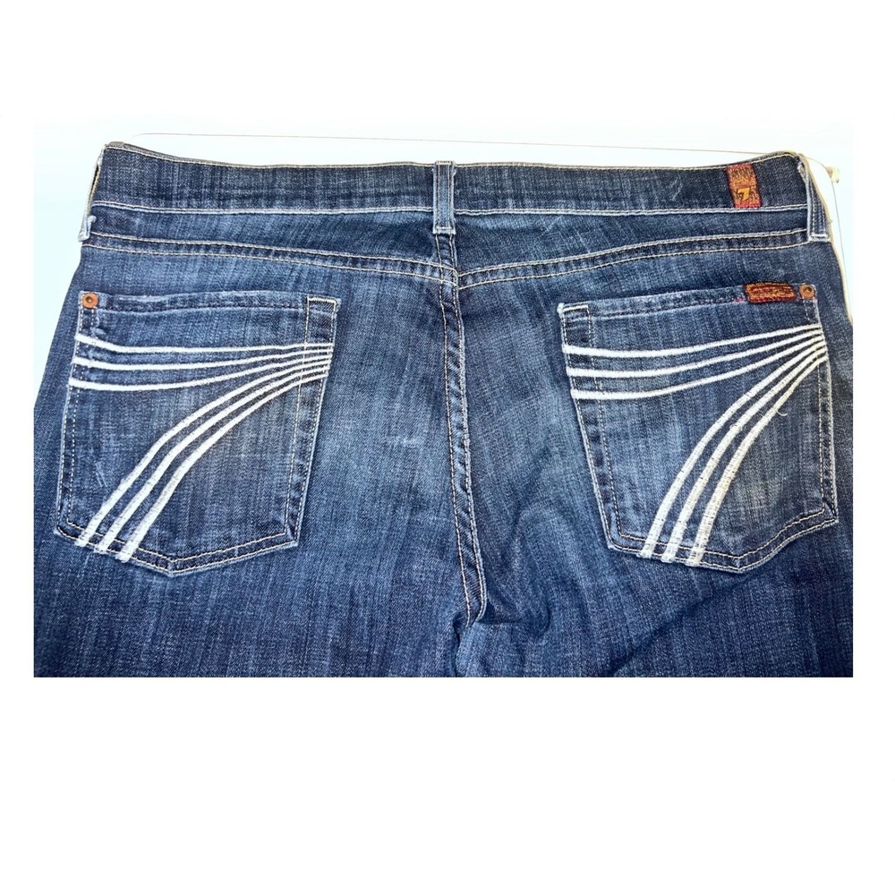 7 For All Mankind Dojo Jeans Women's Dark Wash Wide Leg 32x33 - Picture 7 of 13